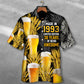 Happy Beer Drinking Hawaiian Shirt Design Detail For Sunny Adventures And Casual Wear