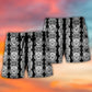 Skull Diamond Black White Pattern Beach Shorts Artwork Detail For Comfortable Everyday Summer Wear