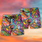 Colorful Dinosaur Beach Shorts Pattern Detail For Casual Summer Plans And Thoughtful Gift Giving
