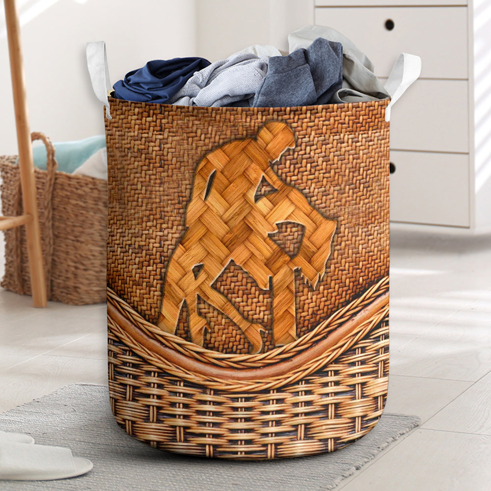 Bachata Dance Rattan Texture Laundry Basket For Room Home Organizer