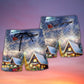 Santa Reindeer Snowman Family Love Lights Beach Shorts Design View For Comfortable Resort And Beach Styling