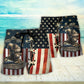 American Heroes Tribute Patriotic Beach Shorts Artwork View For Seaside Trips And Casual Style