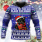 Black Funny Cat Wreck Tree Holiday Hoodie For Festive Family Moments Winter Wear And Holiday Gift Ideas