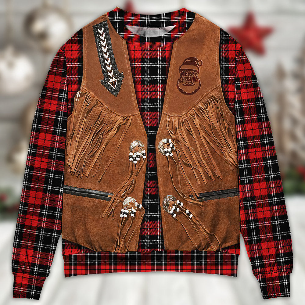 Santa Cowboy Christmas Vintage Sweater For Holiday Parties Family Gatherings And Seasonal Gift Giving
