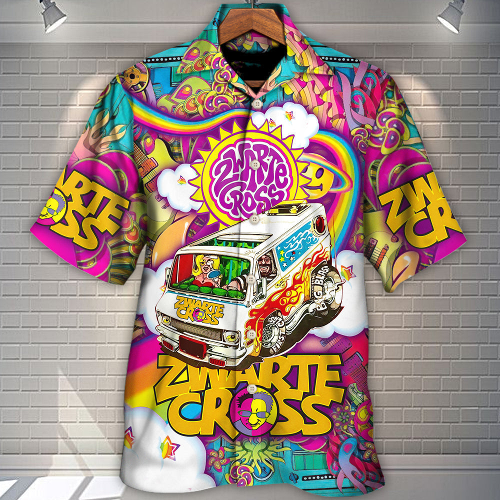 Music Outdoor Festival Hippie Hawaiian Shirt Artwork View For Resort Wear