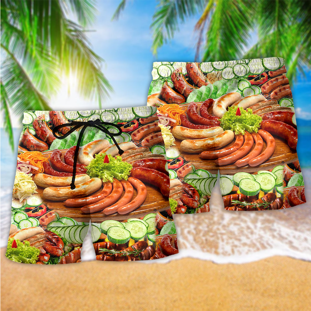 Food Dog Beach Shorts Pattern Detail For Seaside Leisure And Versatile Outdoor Wear