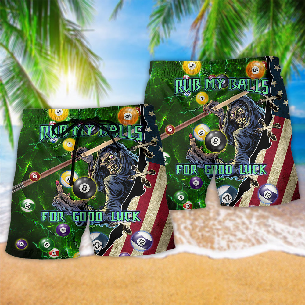 Billiard Good Luck Beach Shorts Design Detail For Coastal Escapes And Daily Wear