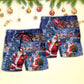 Santa Claus Christmas Light Beach Shorts Pattern Detail For Summer Adventures And Easygoing Coastal Style