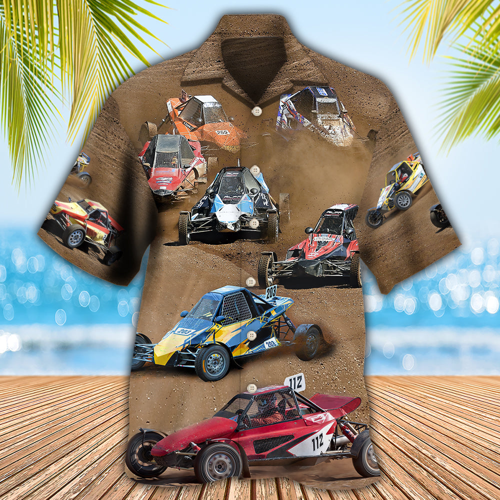 Car Autocross Speed Racing Hawaiian Shirt For Resort Getaways And Comfortable Summer Activities