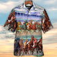 Racing Horse Hawaiian Shirt Graphic Artwork Detail For Beach Days