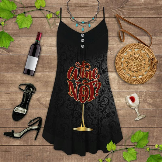Wine And Summer Vibes Limited 2 – Women's Summer Sleeveless V-Neck Camisole Dress
