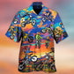 Motorcycle Motocross Biker Hawaiian Shirt Artwork Detail For Tropical Trips And Casual Outings