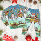 Cute Santa Christmas Long Sleeve Pajamas Set For Christmas Sleepwear And Family Lounging