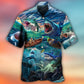 Shark Fishing Hawaiian Shirt Tropical Styling View For Weekend Trips