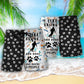 Skiing And Dog Lover Fun Beach Shorts Artwork Detail For Animal Lover Gift Giving