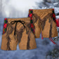 Vintage Santa Fringe Western Beach Shorts Design View For Summer Events And Coastal Getaways