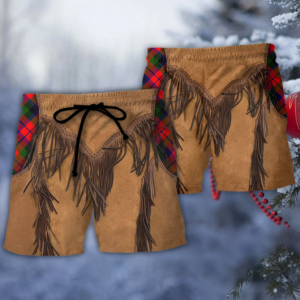 Vintage Santa Fringe Western Beach Shorts Design View For Summer Events And Coastal Getaways