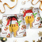 Christmas Hippie Groovy Santa Smile Beach Shorts Design Detail For Seasonal Resort Style