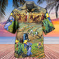 Farm Village Mountain Landscape Hawaiian Shirt Design View For Beach Days