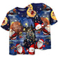 Santa And Christmas Gifts Short Sleeve Pajamas Set For Christmas Sleepwear And Family Lounging