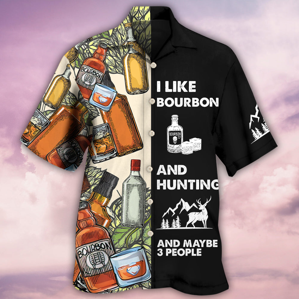 Wine Hunting Bourbon Hawaiian Shirt For Vacation Days And Relaxed Coastal Outings