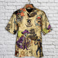 Dark Skull Scary Nautical Pirate Fantasy Hawaiian Shirt Artwork Detail For Resort Trips And Outdoor Activities