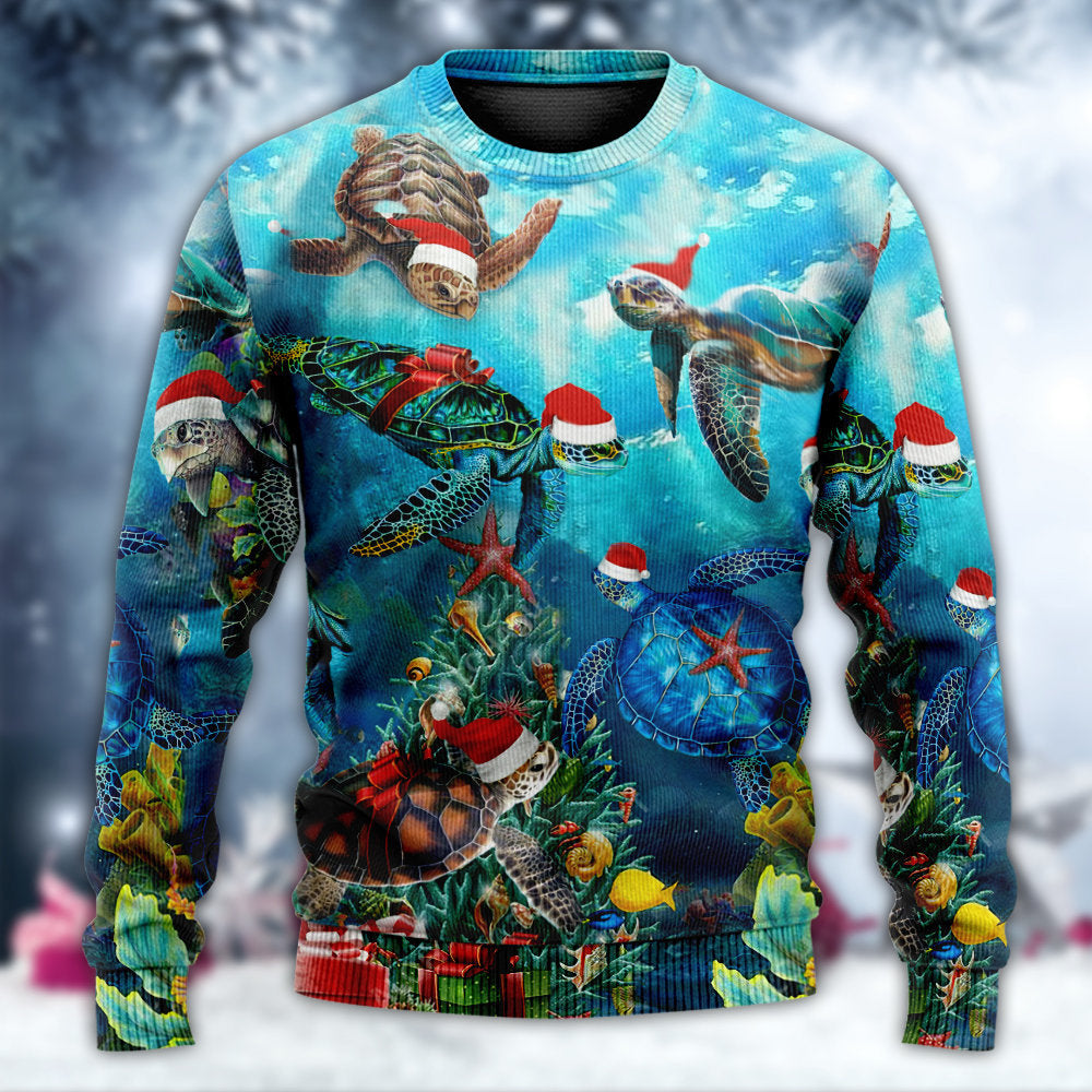 Turtle Christmas Ocean Sweater For Festive Parties Family Photos And Comfortable Seasonal Wear