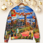 Lighthouse Christmas In Storm And Darkness Sweater For Winter Parties Seasonal Adventures And Relaxed Everyday Styling