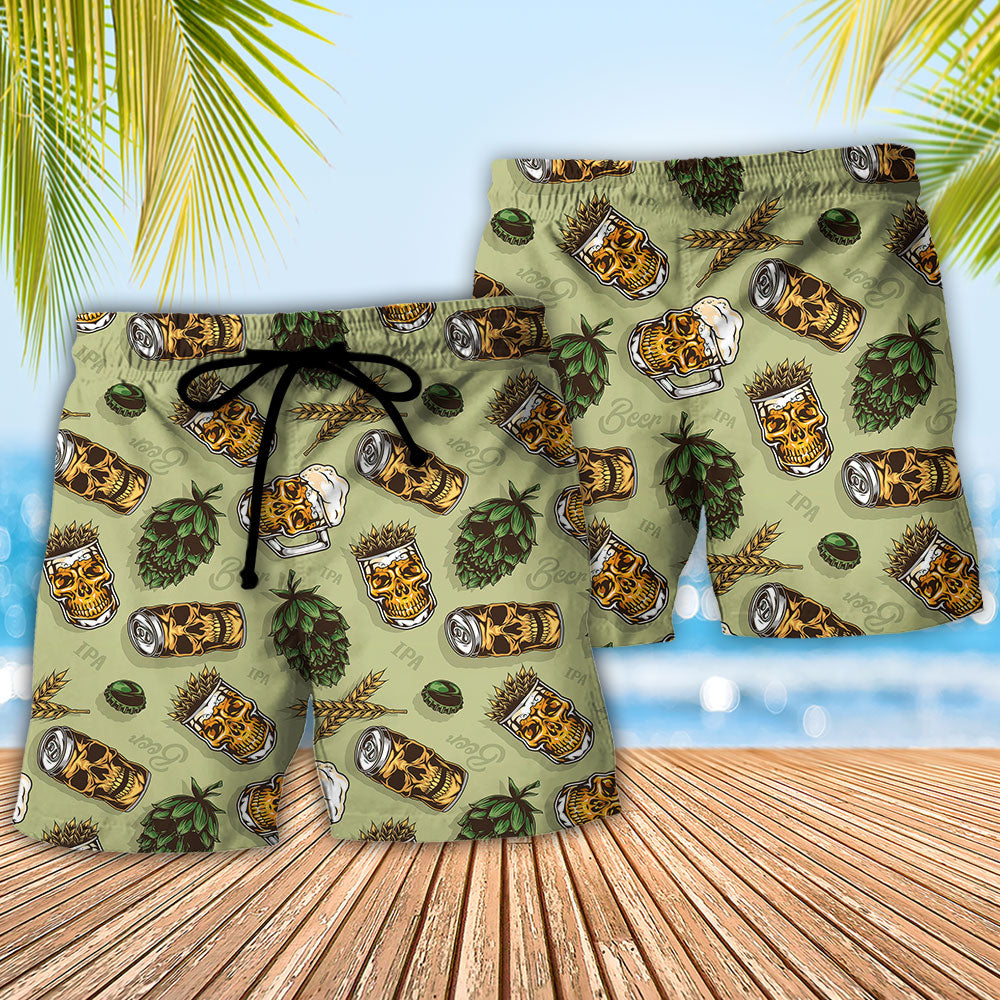 Beer Lover Basic Graphic Beach Shorts For Summer Parties And Vacation Wear