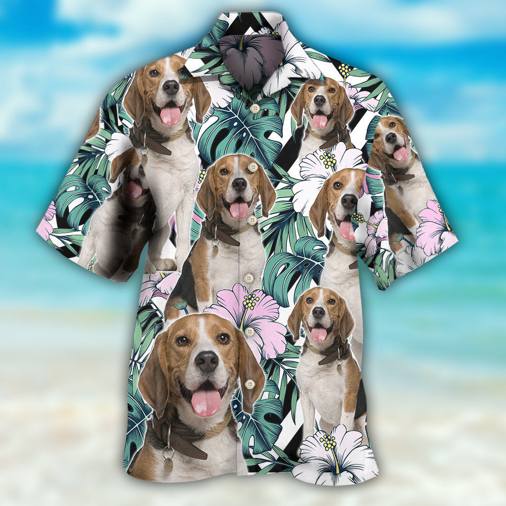 Sweet Dog Personalized Photo Hawaiian Shirt Fabric Pattern Detail For Outdoor Gatherings