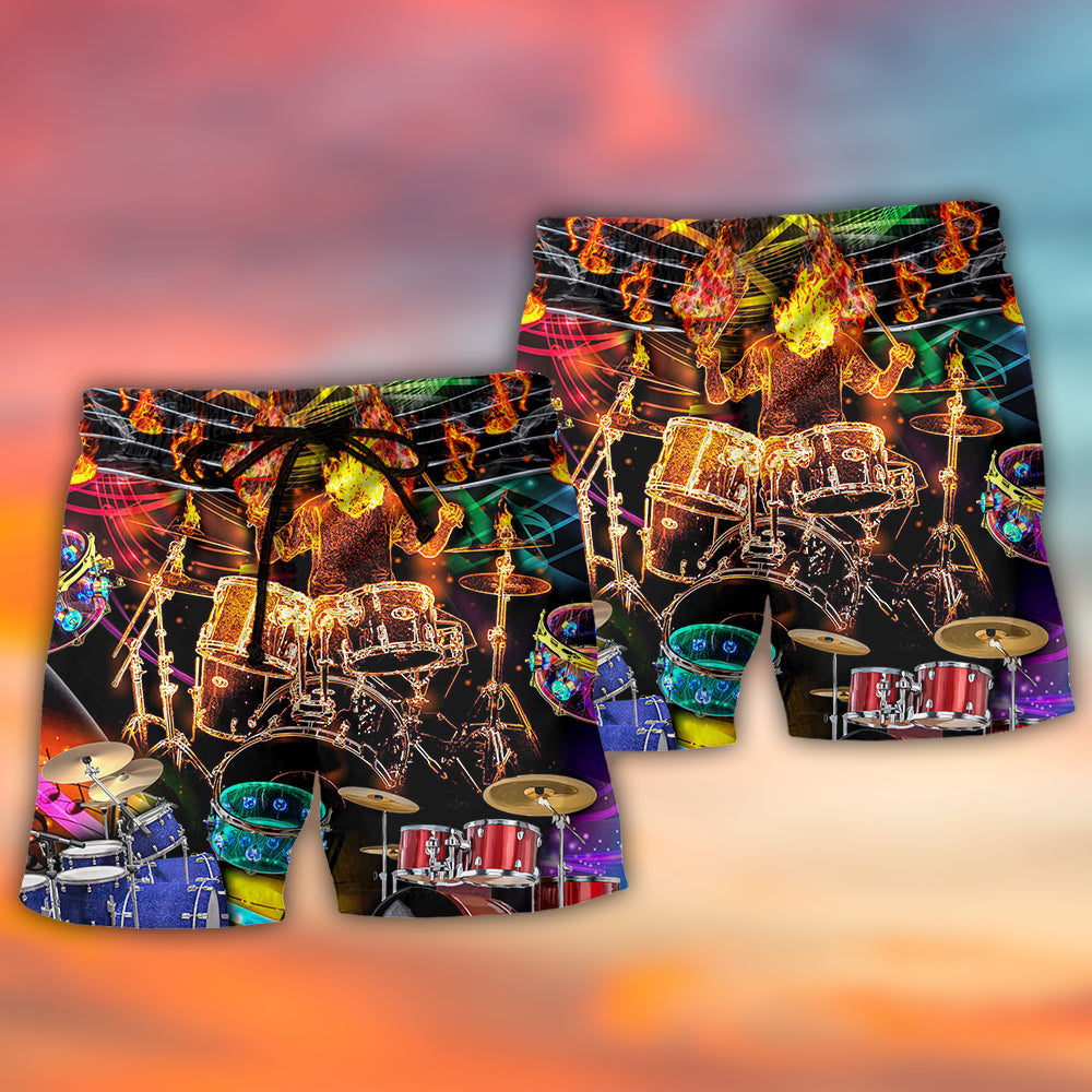 Drum Is My Life Colorful Light Beach Shorts Print View For Coastal Escapes And Casual Outings