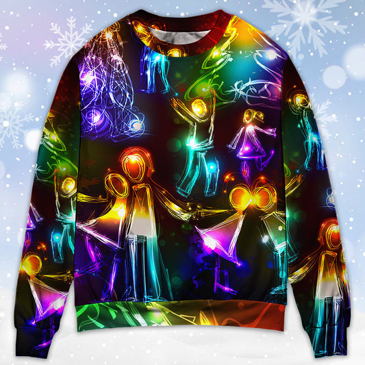 Christmas Family Tree Neon Light Sweater For Seasonal Parties Cozy Gatherings And Thoughtful Holiday Gifts