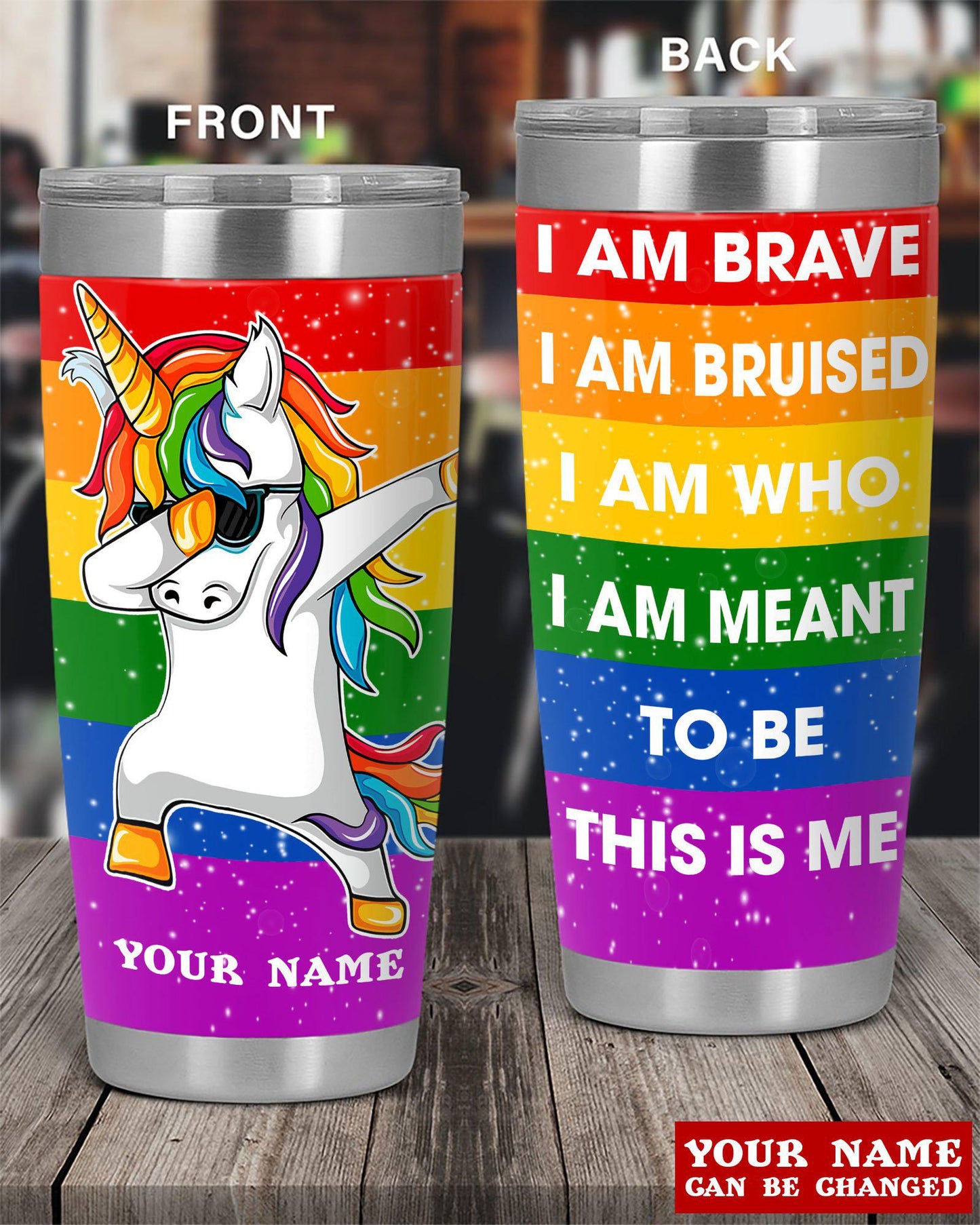 LGBT Love You Brave 20 Oz Tumbler For Coffee Travel And Daily Drinks