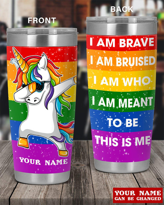 LGBT Love You Brave 20 Oz Tumbler For Coffee Travel And Daily Drinks