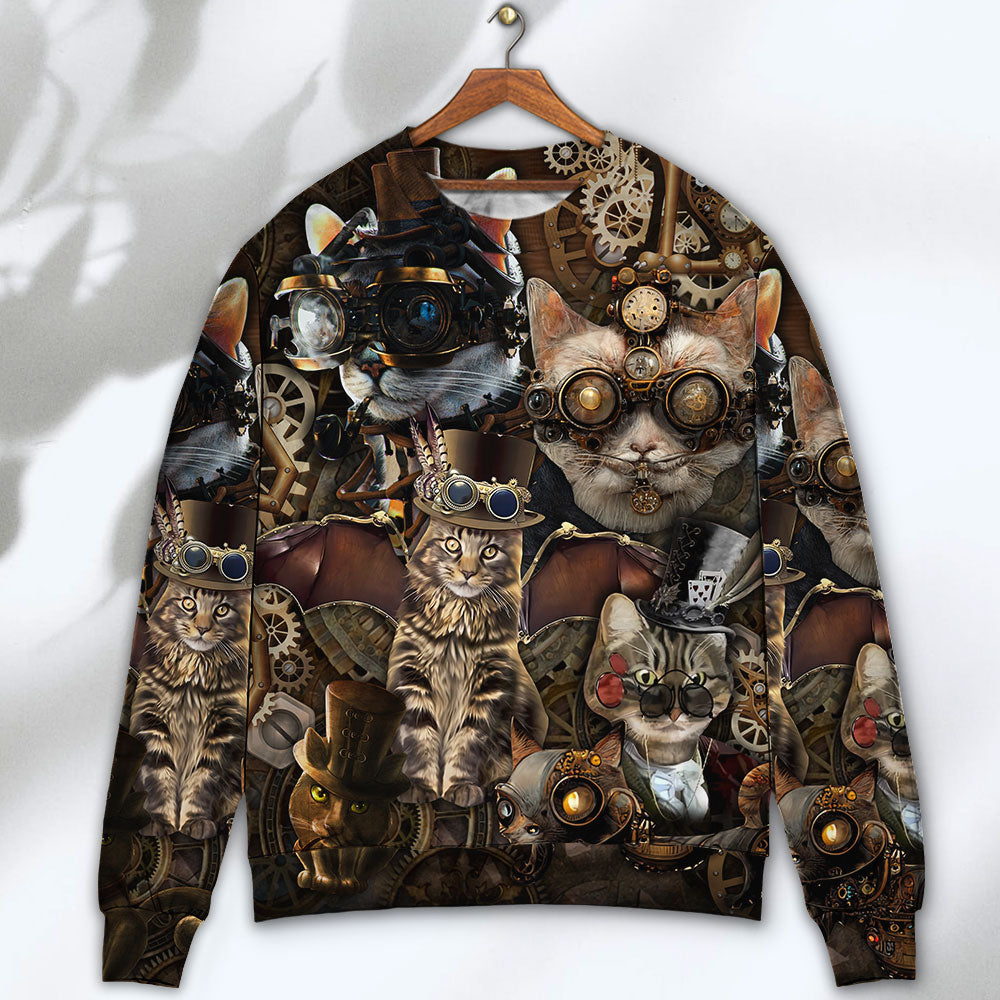 Steampunk Cat Fantasy Sweater For Animal Inspired Style Events And Comfortable Daily Wear