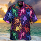 Rainbow Colorful Mushroom Galaxy Bright Hawaiian Shirt For Resort Getaways And Comfortable Summer Activities