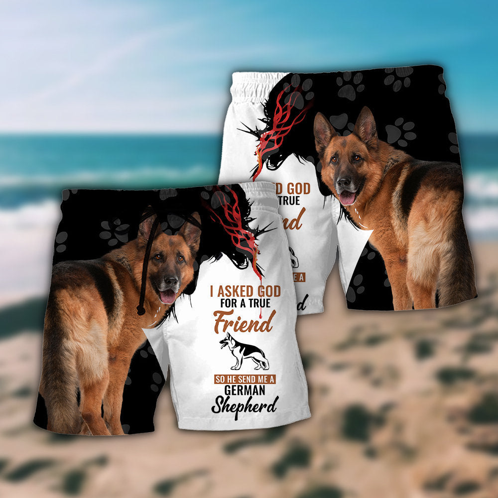 German Shepherd Cool Dog Beach Shorts For Resort Travel And Thoughtful Summer Gifting