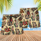 Barber Sharp Vintage Beach Shorts Pattern Detail For Casual Summer Plans And Everyday Comfort