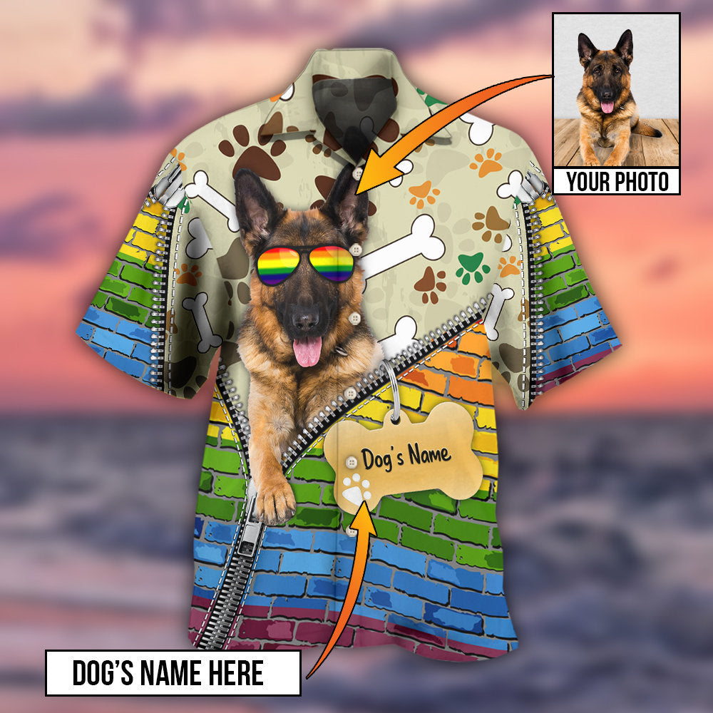 Dog German Shepherd Various Custom Photo Personalized Hawaiian Shirt Artwork Detail For Resort Trips And Outdoor Activities
