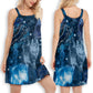 Cat Love Blue Neon Stunning V-Neck Sleeveless Cami Dress For Outdoor Events And Thoughtful Gifting