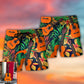 Guitar Various Style Tropical Floral Personalized Photo Beach Shorts Pattern Detail For Relaxed Warm Weather Outfits