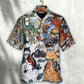 Samurai Cats Small Measure Peace Hawaiian Shirt Artwork Detail For Resort Trips And Outdoor Activities