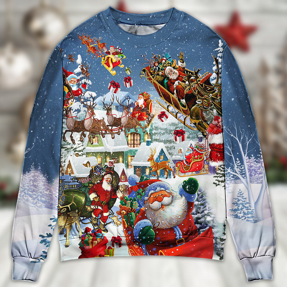 Christmas Say Hi From Santa Sleigh Sweater For Holiday Parties Family Gatherings And Seasonal Gift Giving