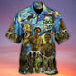 Funny Zombie Halloween Starry Night Boo Hawaiian Shirt For Beach Parties And Weekend Getaways