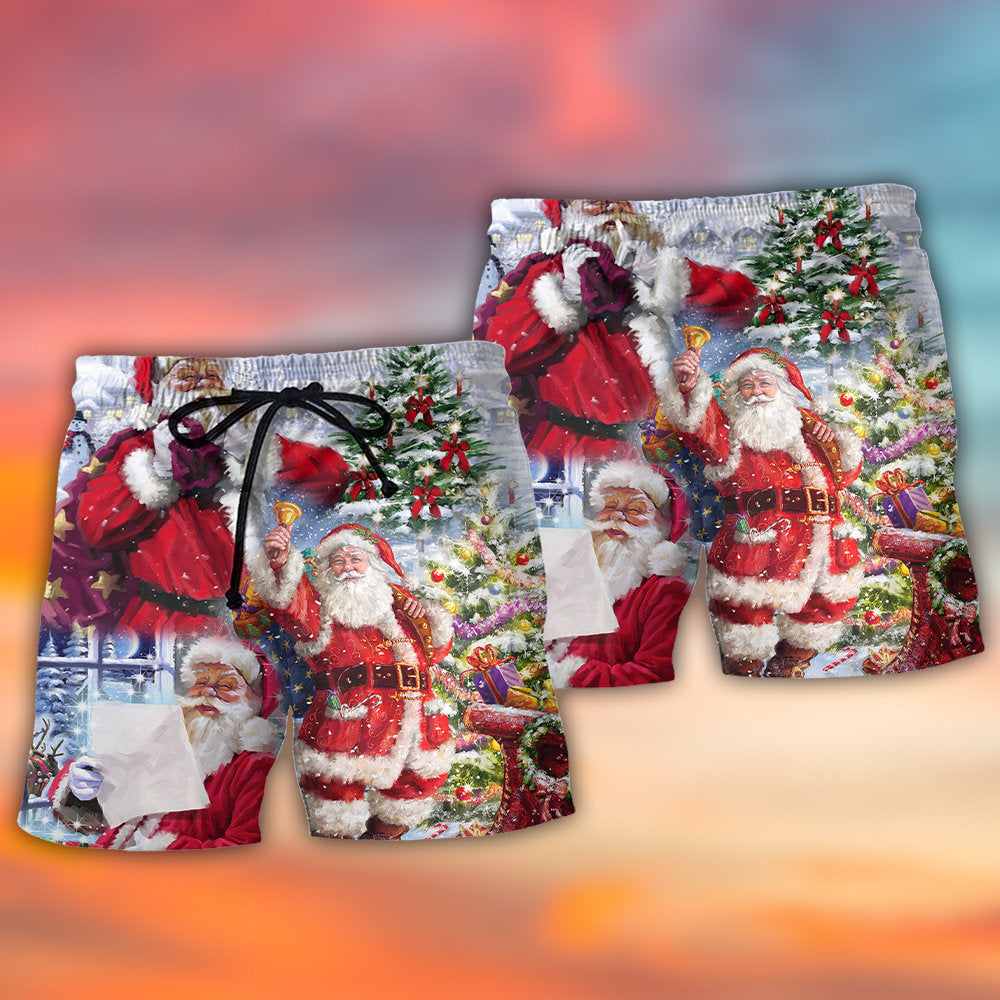 Christmas Santa Holiday Cheer Beach Shorts For Resort Travel And Thoughtful Summer Gifting