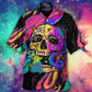 Neon Skull Moth Night Butterfly Hawaiian Shirt For Resort Getaways And Comfortable Summer Activities