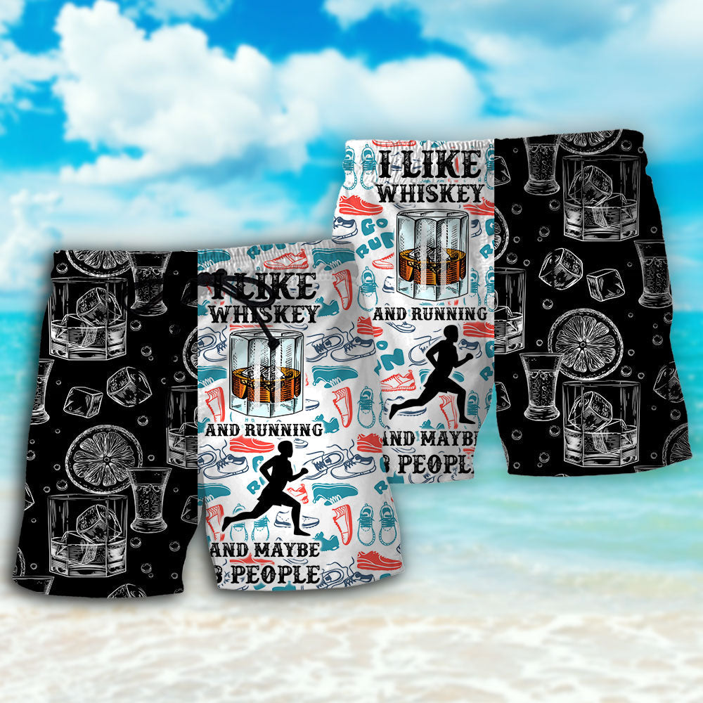 Wine Whiskey Running Lover Beach Shorts For Beach Trips And Relaxed Vacation Styling