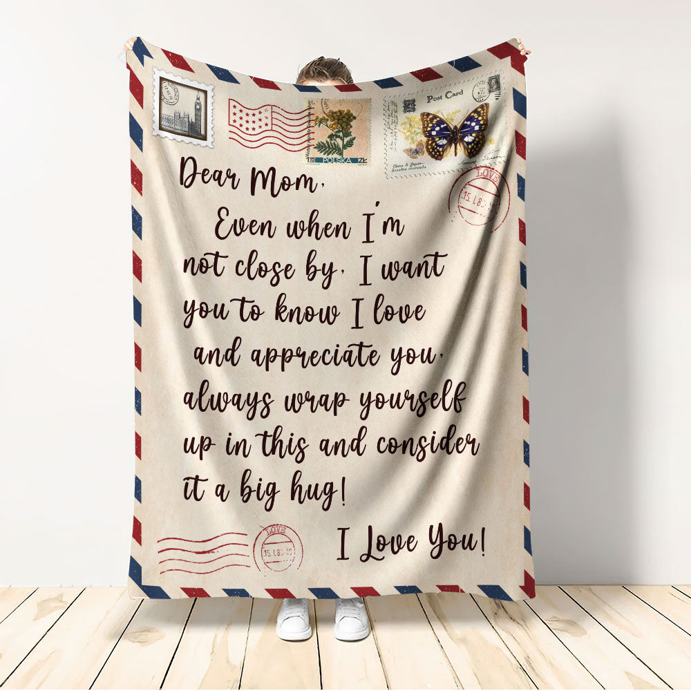 Dear Mom Daughter Love Letter Flannel Blanket For Cozy Bedroom Sofa Decor