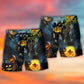 Halloween Pumpkin Night Sky Beach Shorts Pattern Detail For Relaxed Weekends And Easygoing Coastal Style