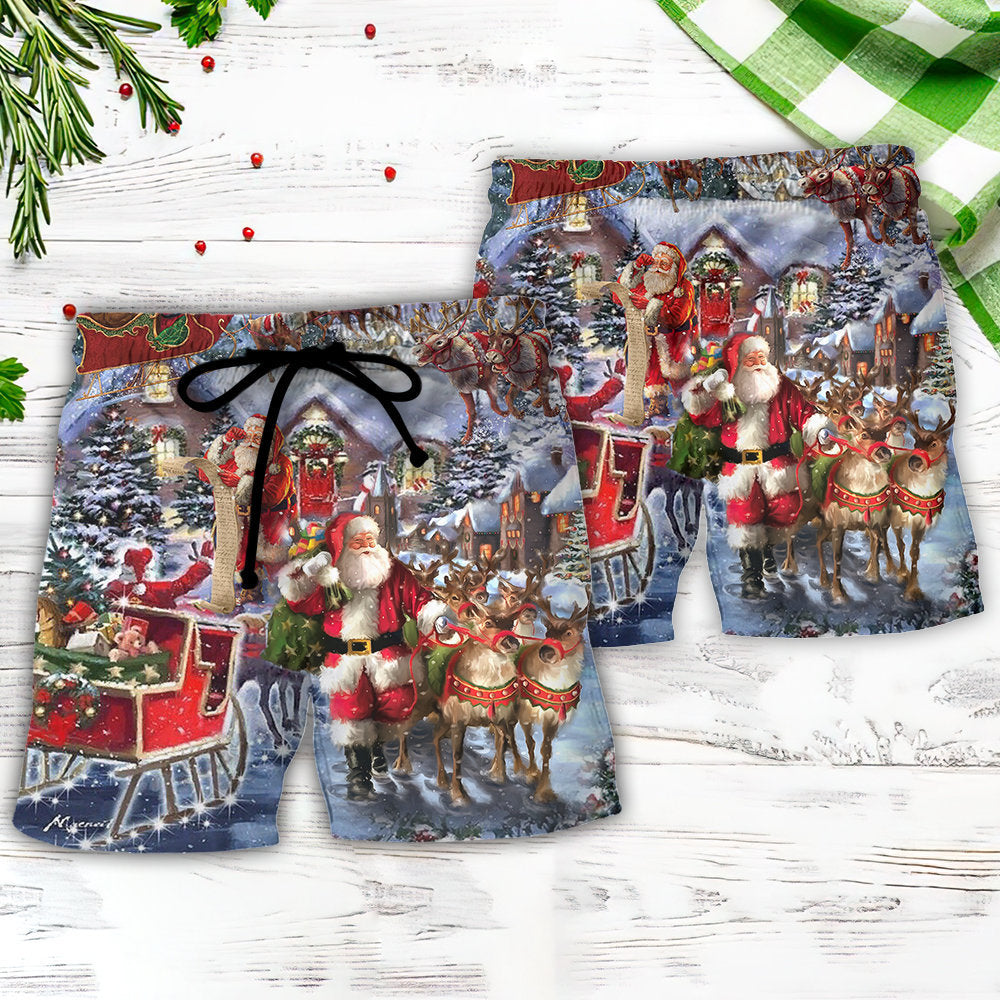 Christmas Santa Comes Tonight Beach Shorts For Festive Outdoor Style